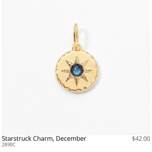 Touchstone Crystal by Swarovski STARSTRUCK charm gold plated Montana blue NWT